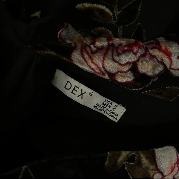 Dex Floral Velor Cocktail Dress S - Picture 12 of 12